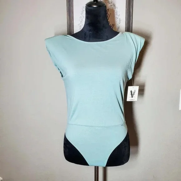 NWT Vibe Sportswear Dus Sage Shoulder Pad Bodysuit Women's Size Large - Picture 7 of 12